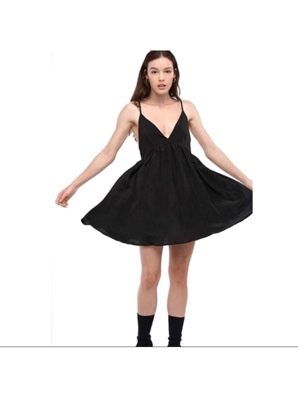 Capulet Syrah Black Spaghetti Strap V-Neck Mini Dress